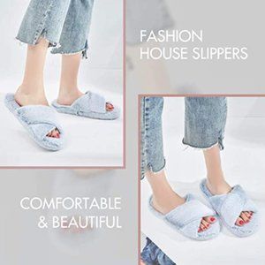 Beautiful Fluffy Faux Fur Women Slippers